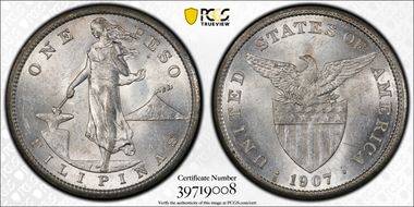 1907-S Peso MS61