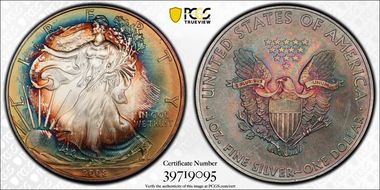 2008 $1 Silver Eagle MS66