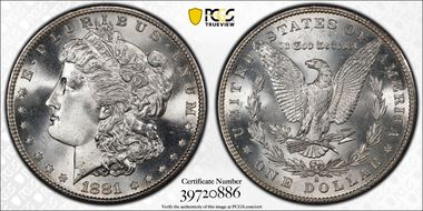 1881-S $1 MS67