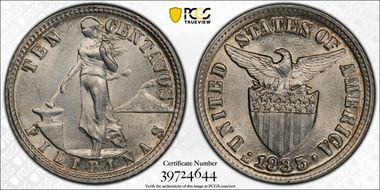 1935-M 10C KM-169  Ag MS63