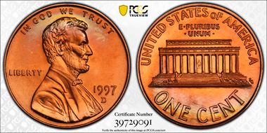 1997-D 1C MS67RD