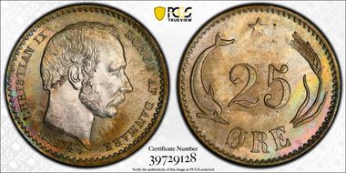 1874 CS 25 Øre MS66