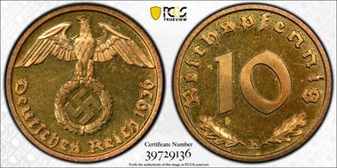 1936-E 10 Rcpfg J-364 PR65