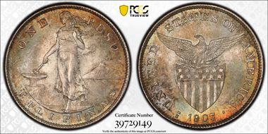 1907-S Peso MS65
