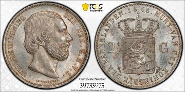 1868 2 1/2 G KM-82  Ag MS62