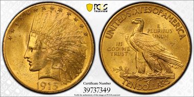 1915 $10 MS64+