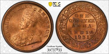 1931(C) 1/4 An SW-8.377 Lg Date MS65RD