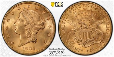 1904 $20 MS64+
