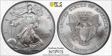 1999 $1 Silver Eagle MS69