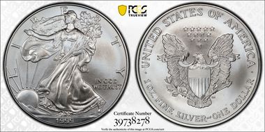 1999 $1 Silver Eagle MS69