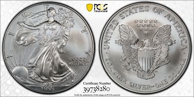 1999 $1 Silver Eagle MS69