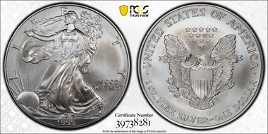 1999 $1 Silver Eagle MS69