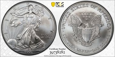 1999 $1 Silver Eagle MS69