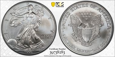 1999 $1 Silver Eagle MS69