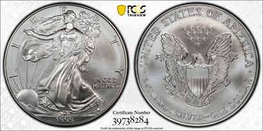 1999 $1 Silver Eagle MS69