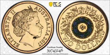 2017-C $2 Remembrance Day Colorized MS69