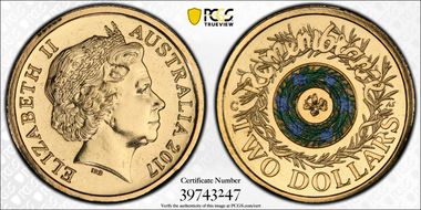 2017-C $2 Remembrance Day Colorized MS68