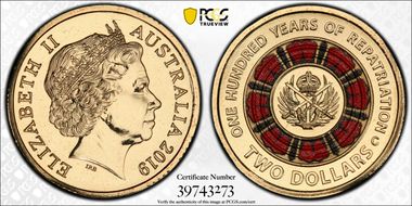 2019-C $2 100 Years of Repatriation Colorized MS67