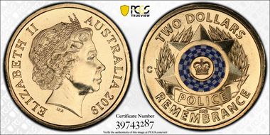 2019-C $2 Police Remembrance Colorized MS69