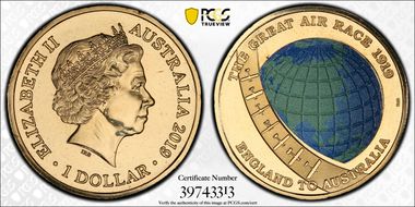 2019 $1 The Great Air Race 1919 England to Australia MS69