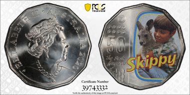 2020 50C Skippy-The Bush Kangaroo Colorized MS69