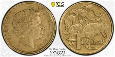 2000 $1 Mule-Struck w/10C Obv XF45