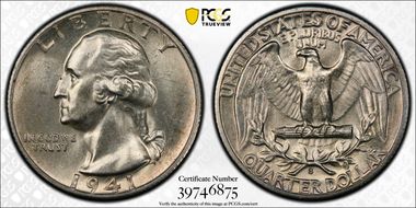 1941-S 25C Large S, FS-501 MS66