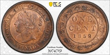 1859/8 1C Wide 9 ↑↑ MS62BN