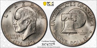 1976-D $1 Type 2 AU58