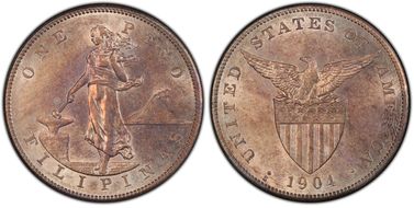 1904-S Peso AU58