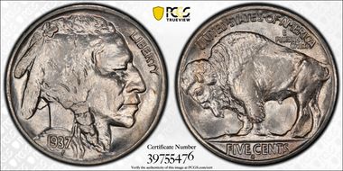 1937-S 5C MS66+