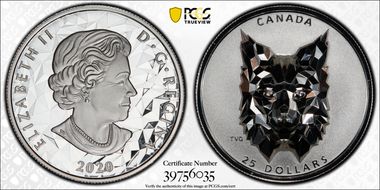 2020 $25 Lynx Multifaceted High Relief PR69DCAM