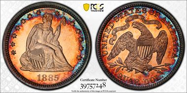 1885 25C PR66CAM