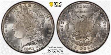 1881-CC $1 MS67+
