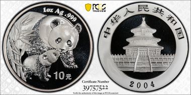 2004 10 Yn Panda Silver PAN-382A MS69