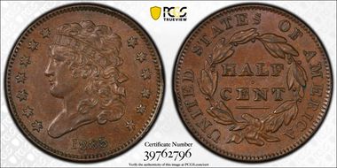 1835 1/2C C-2 MS62BN