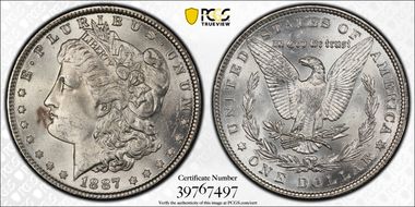 1887 $1 VAM 12, Alligator Eye MS63