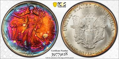 1986 $1 Silver Eagle MS68