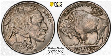 1928-S 5C AU50