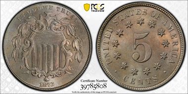 1873 5C Open 3 DDO FS-1103 MS64