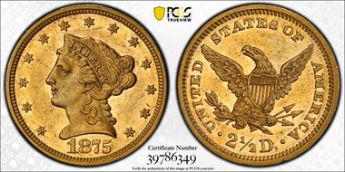1875 $2.50 AU55+
