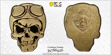 nd(2019) $1 Golden Biker Skull MS70