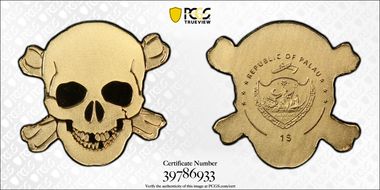 (2017) $1 Golden Pirate Skull MS70