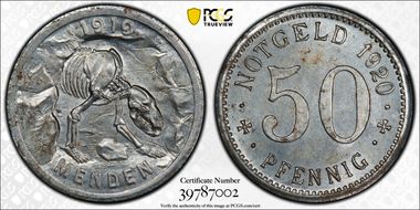 1920 50 Pfg Funck-328.12A Menden Iron MS63