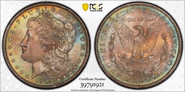 1904-O $1 VAM 4B, Fishhook MS66+