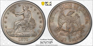 1876-S T$1 AU58