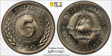 1970 5 Din F.A.O. MS66