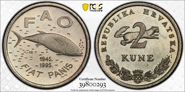 1995 2 Kune F.A.O. MS64