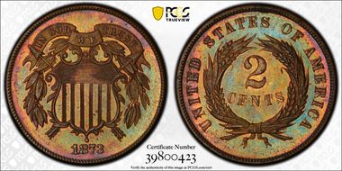 1873 2C Open 3 PR65BN