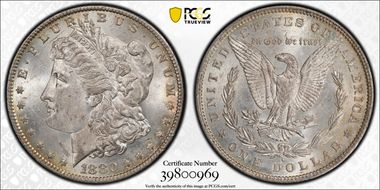 1880-O $1 VAM 7 Rusted Date MS63